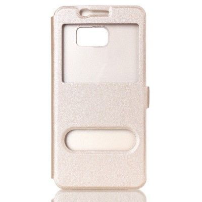 Dual Window Mobilfodral till Samsung Galaxy S7 Edge - Guld