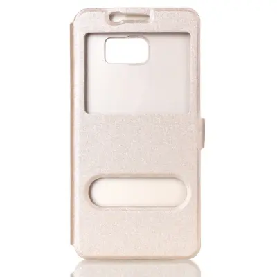 Dual Window Mobilfodral till Samsung Galaxy S7 Edge - Guld