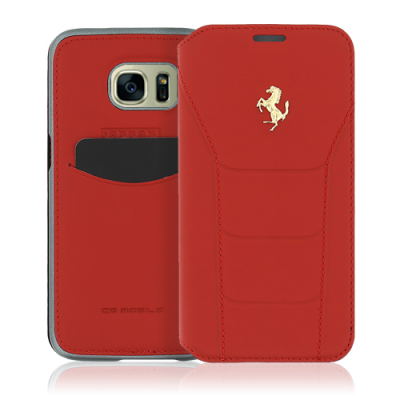 Ferrari 488 Book Case Fodral till Samsung Galaxy S7 Edge - Röd