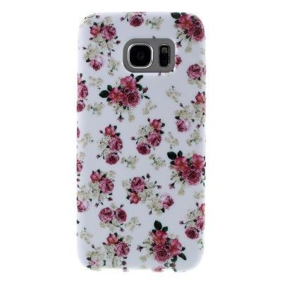 Flexicase Skal till Samsung Galaxy S7 Edge - Rosa Blommar