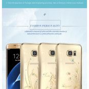 Kingxbar Skal med Swarovski Stenar till Samsung Galaxy S7 Edge - Blomma