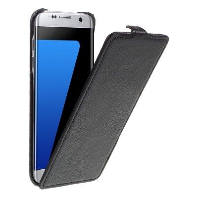 Litchi Flipfodral till Samsung Galaxy S7 Edge - Svart