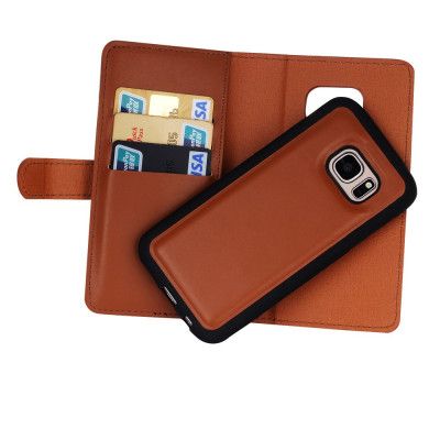 Magnetic Plånboksfodral Samsung Galaxy S7 Edge - Brun
