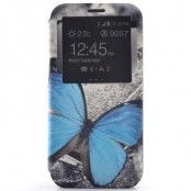Mobilfodral med fönster till Samsung Galaxy S7 Edge - Blue Butterfly