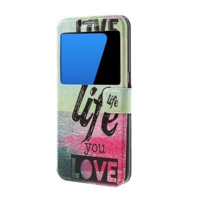 Mobilfodral med fönster till Samsung Galaxy S7 Edge - Live Life Love