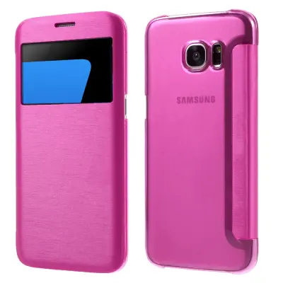 Mobilfodral med fönster till Samsung Galaxy S7 Edge - Magenta