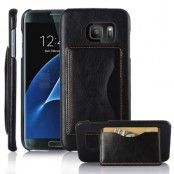 Mobilskal med kortfack till Samsung Galaxy S7 Edge - Svart