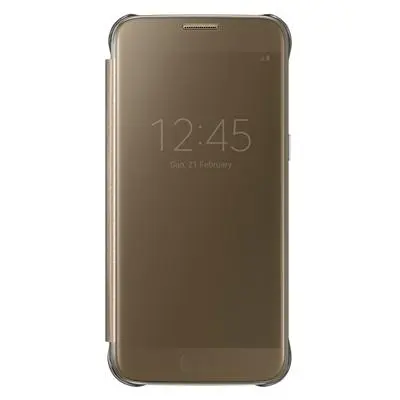 Samsung Clear View Cover till Galaxy S7 Edge - Gold