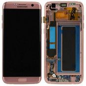 Samsung Galaxy S7 Edge Skärm Original LCD Display Glas - Rosa Guld