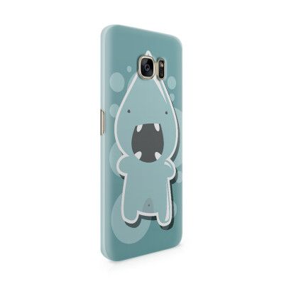 Skal till Samsung Galaxy S7 Edge - Argt Bubbelmonster - Blå