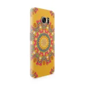 Skal till Samsung Galaxy S7 Edge - Blommigt mönster - Orange