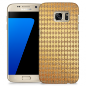 Skal till Samsung Galaxy S7 Edge - Canvas Rutor - Guld/Brun