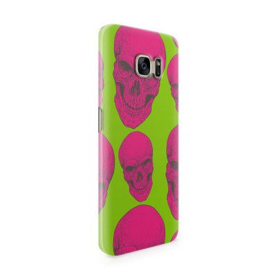 Skal till Samsung Galaxy S7 Edge - Dödskallar - Magenta