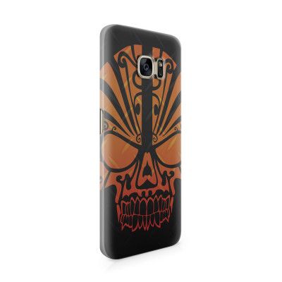 Skal till Samsung Galaxy S7 Edge - Dödskalle - Orange