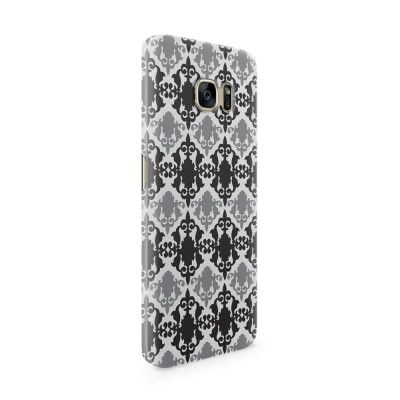 Skal till Samsung Galaxy S7 Edge - Damask - Svart/Grå