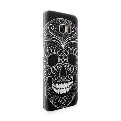 Skal till Samsung Galaxy S7 Edge - Glad dödskalle - Svart