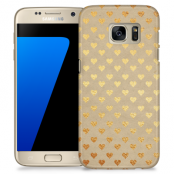 Skal till Samsung Galaxy S7 Edge - Gyllene hjärtan