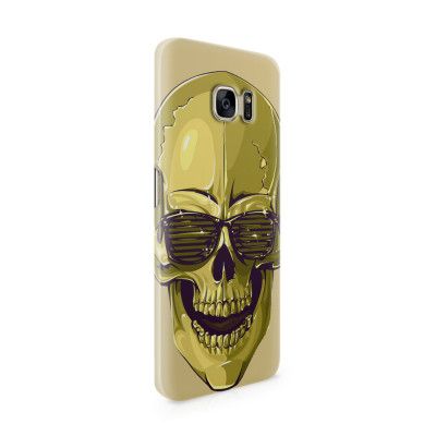 Skal till Samsung Galaxy S7 Edge - Hipster Skull Gul