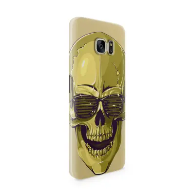 Skal till Samsung Galaxy S7 Edge - Hipster Skull Gul