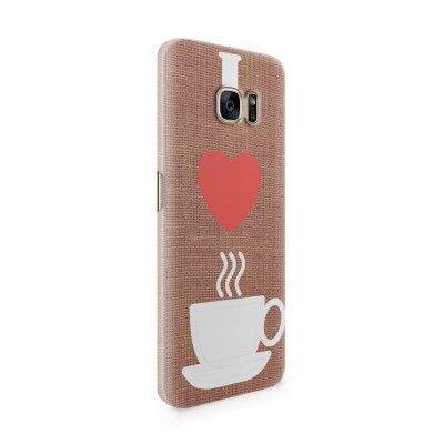Skal till Samsung Galaxy S7 Edge - I love coffe - Brun
