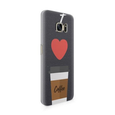 Skal till Samsung Galaxy S7 Edge - I love coffe - Svart