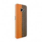 Skal till Samsung Galaxy S7 Edge - Läder - Orange/Brun