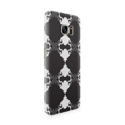 Skal till Samsung Galaxy S7 Edge - Mönstrad tapet - Svart