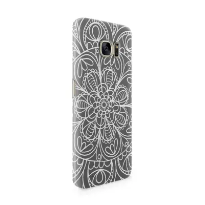 Skal till Samsung Galaxy S7 Edge - Mandala - Grå