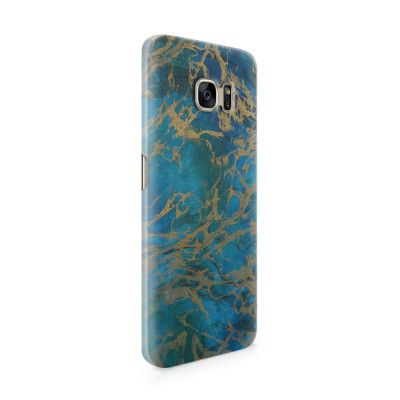 Skal till Samsung Galaxy S7 Edge - Marble - Blå