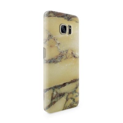 Skal till Samsung Galaxy S7 Edge - Marble - Gul
