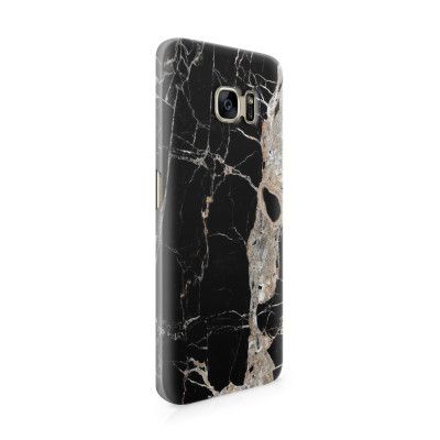 Skal till Samsung Galaxy S7 Edge - Marble - Svart