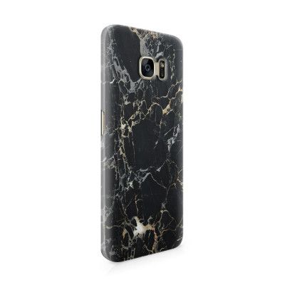 Skal till Samsung Galaxy S7 Edge - Marble - Svart