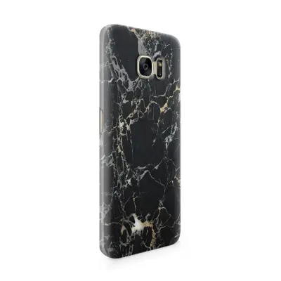 Skal till Samsung Galaxy S7 Edge - Marble - Svart