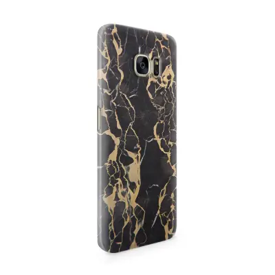 Skal till Samsung Galaxy S7 Edge - Marble - Svart