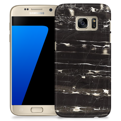 Skal till Samsung Galaxy S7 Edge - Marble - Svart