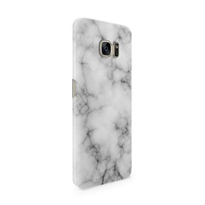 Skal till Samsung Galaxy S7 Edge - Marble - Vit/Svart