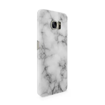 Skal till Samsung Galaxy S7 Edge - Marble - Vit/Svart