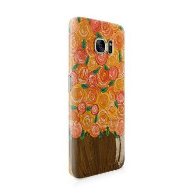 Skal till Samsung Galaxy S7 Edge - Orange Flowers