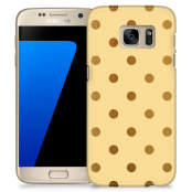 Skal till Samsung Galaxy S7 Edge - Polka - Guld