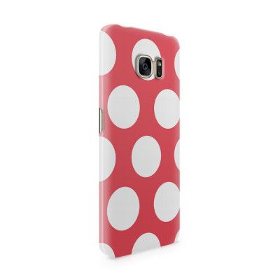 Skal till Samsung Galaxy S7 Edge - Polka - Magenta