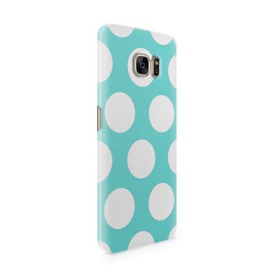 Skal till Samsung Galaxy S7 Edge - Polka - Turkos