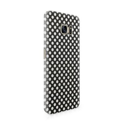 Skal till Samsung Galaxy S7 Edge - Polkadots - Svart/Vit