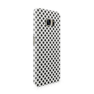 Skal till Samsung Galaxy S7 Edge - Polkadots - Vit/Svart