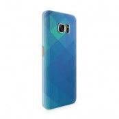 Skal till Samsung Galaxy S7 Edge - Polygon - Blå