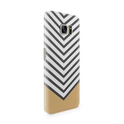 Skal till Samsung Galaxy S7 Edge - Ränder - Beige/Vit