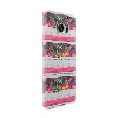 Skal till Samsung Galaxy S7 Edge - Ränder - Blommor