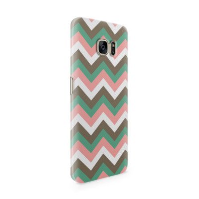 Skal till Samsung Galaxy S7 Edge - Ränder - Brun/Rosa