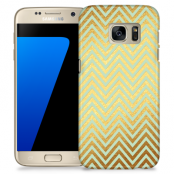 Skal till Samsung Galaxy S7 Edge - Ränder - Guld/Mint