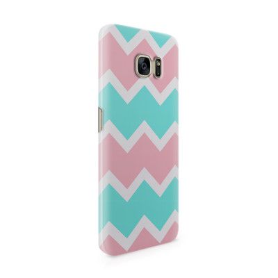 Skal till Samsung Galaxy S7 Edge - Ränder - Mint/Rosa