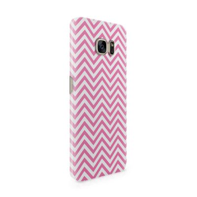 Skal till Samsung Galaxy S7 Edge - Ränder - Röd/Rosa